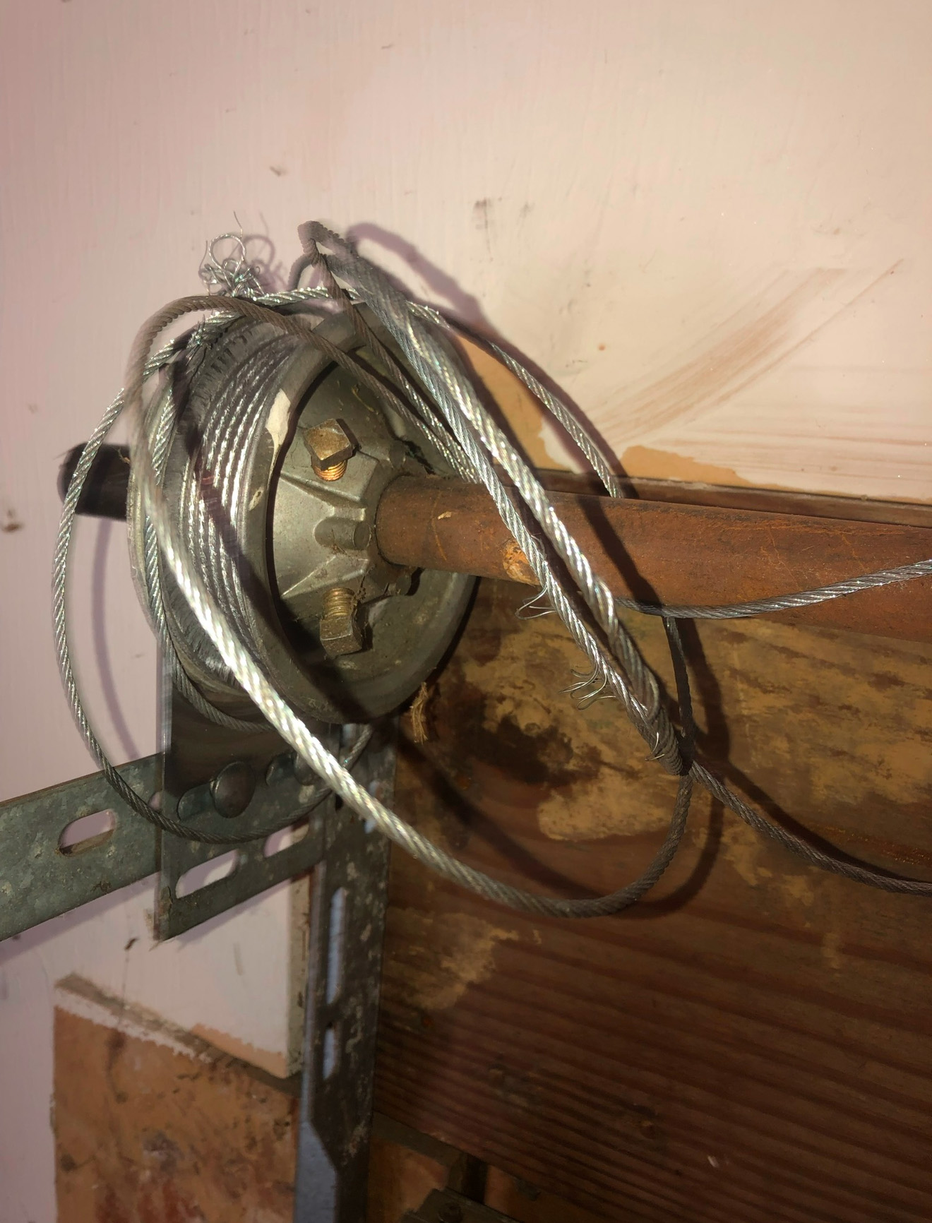Snapped garage door cable